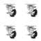 Service Caster 3.5 Inch Thermoplastic Rubber Wheel Swivel Top Plate Caster Set with Brake SCC SCC-20S3514-TPRB-TLB-TP2-4 - alternate 1
